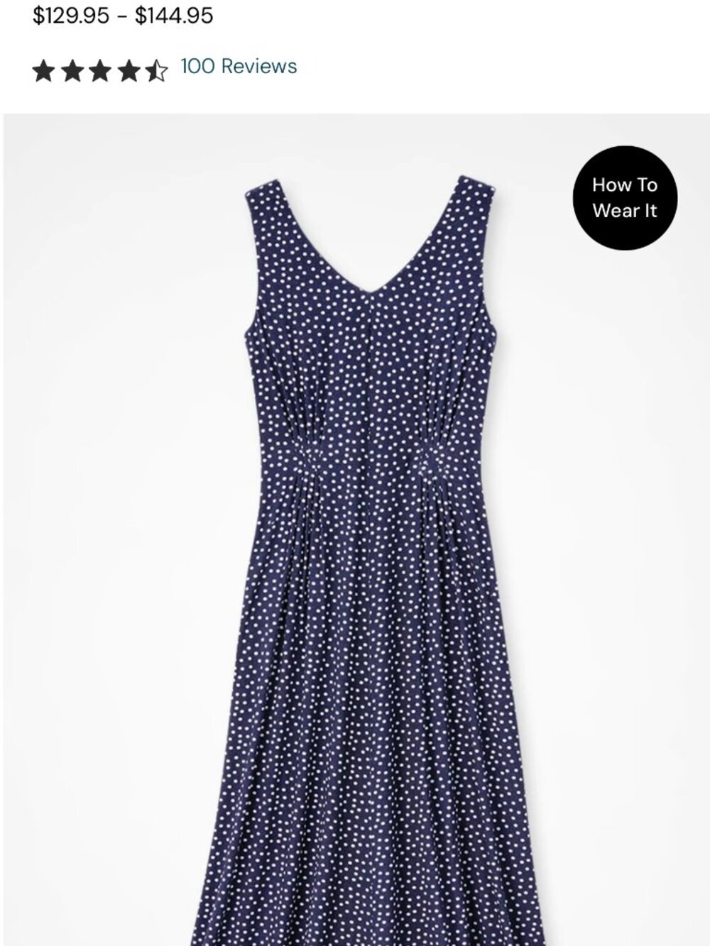 Coldwater Creek “No Dot About It” Dress | Navy Polka Dot Midi Maxi Dress